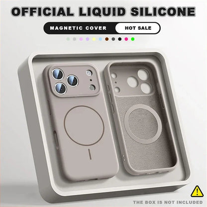 For Magsafe Liquid Silicone Phone Cases For iPhone 17 16 15 14 13 12 Pro Max 16 Plus Air Case Magnetic Wireless Charging Cover