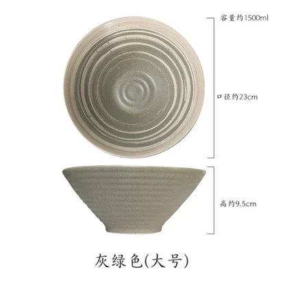 Japanese Ramen Bowl Set - Large Ceramic Tableware for Beef Noodle Soup