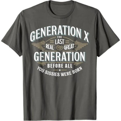 Men's Women Funny Generation X Ironic Humor T Shirt with Donkey Cotton Tee Streetwear Oversized Summer Loose Novelty Top Casual