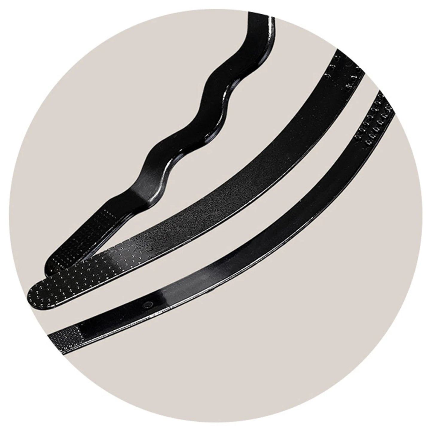 Unisex Metal Wavy Spring Hair Hoop Black Non Slip Outdoor Sports Headbands For Women Men Simple Hairband Face Washing Headdress