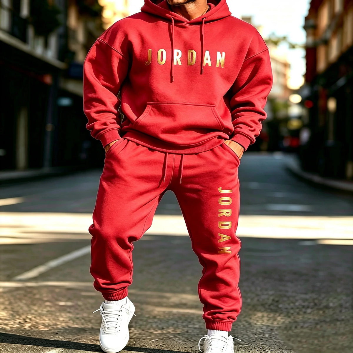 2 piece set man outfit Men's printed sports suit hoodie and sweatpants two-piece set suitable for casual sports street wear