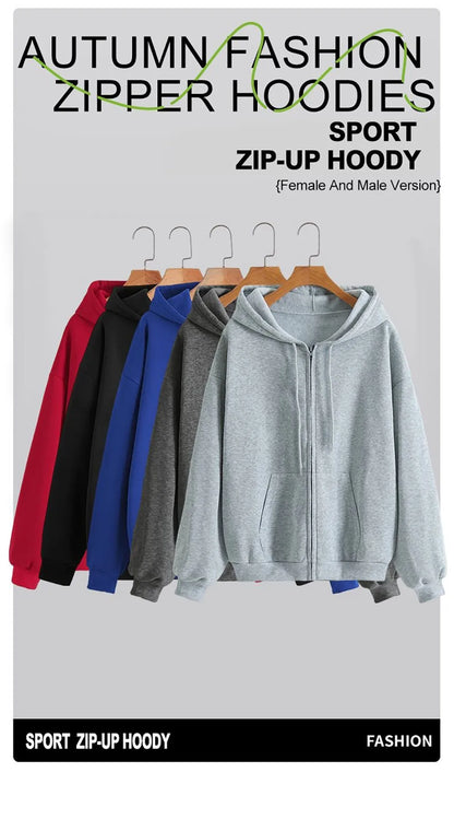 Roses And Positive Short Sentences Printing Zipper Hoodies Women Autumn Korean Hoodie Loose Pocket Sportswear Fleece Clothing