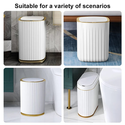 Smart Home Automatic Sensor Trash Can - Waterproof Kitchen Bathroom Wastebasket