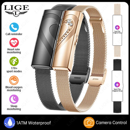 LIGE New Smart Bracelet Real-time Heart Rate Monitoring Sports Fitness Tracker Wristband Waterproof Smart Watch For Couple Gift
