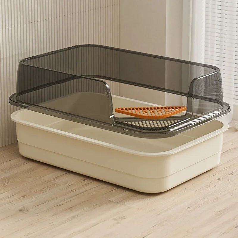 Extra Large Splashproof Cat Litter Box - Pet Toilet Tray  Cleaning Basin - ZOOMNSTORE