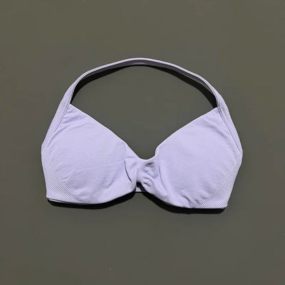 Impact Sports Bra - High Support Strappy Halter Bra With Removable Pads
