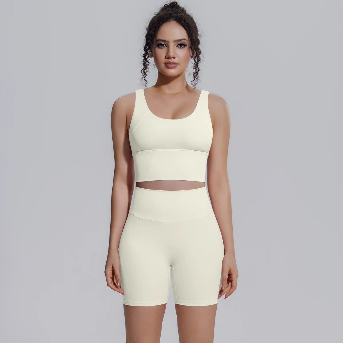 Solid Color Summer Yoga Set Woman's Sexy Backless Yoga Underwear with Chest Pad Quick-Dry Hip Push Up Fitness Shorts Sportswear