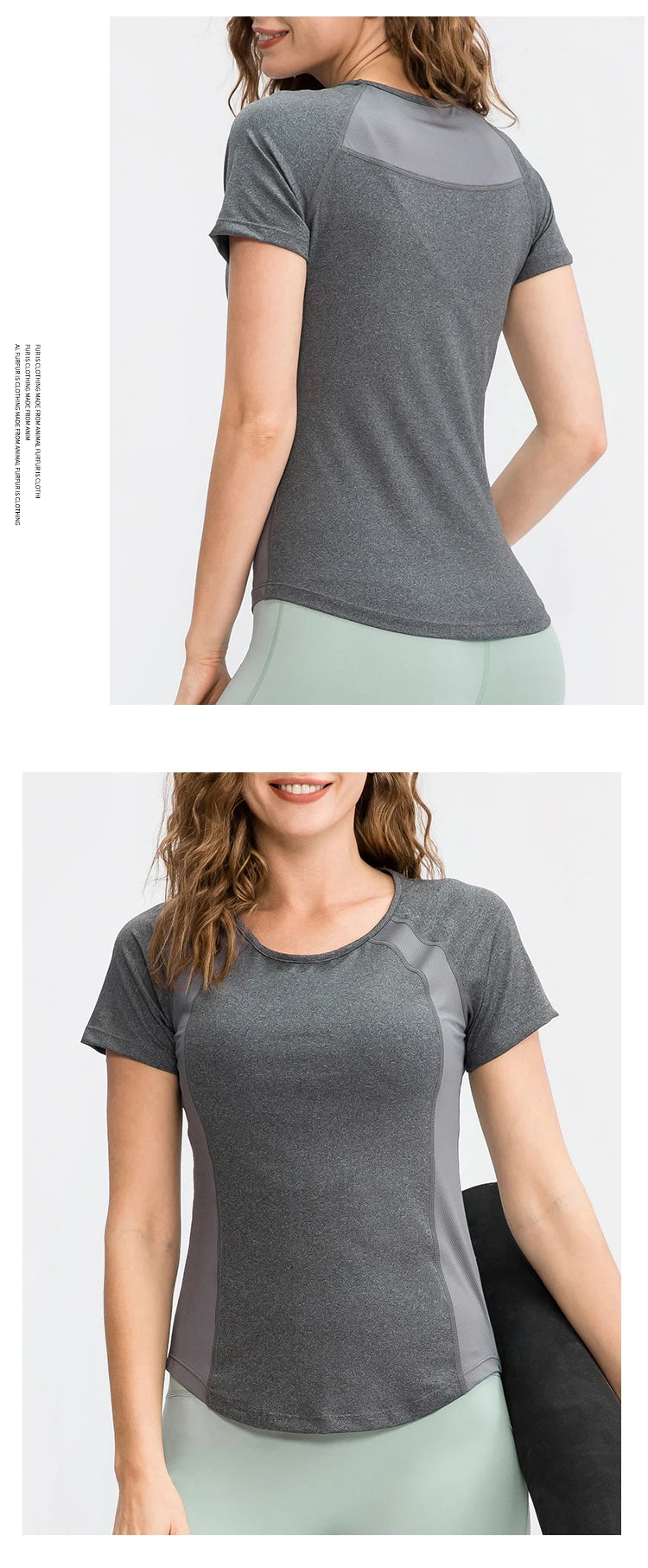 Women Yoga Tops - Breathable Quick Dry Short Sleeve Fitness Running Shirt