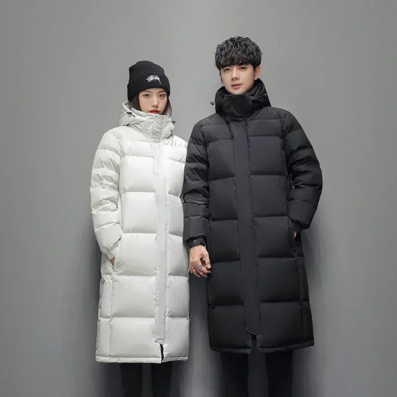 New Winter Long Puffer Jackets for Men and Women Hooded Casual Duck Down Coats Quality Couples Outdoor Windproof Warm Jackets 5X