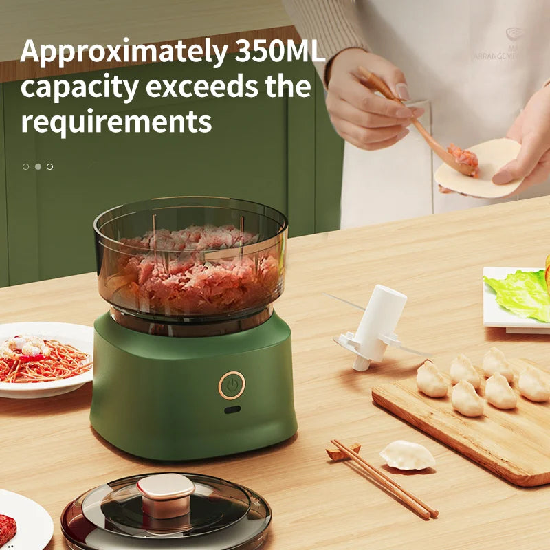 Mini Wireless Electric Garlic Press  Food Shredder - USB Rechargeable Kitchen Grinder - ZOOMNSTORE