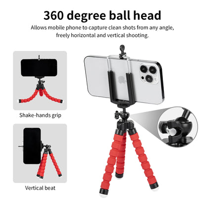 Tripod For Phone Flexible Sponge Octopus Mini Tripod For IPhone Mini Camera Tripod Phone Holder Clip Stand