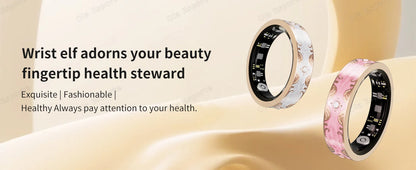 New Diamond Fashion Various Colors Available Women Smart Ring With Box Waterproof Lady ring Heart Rate Health Monitor Sport Ring