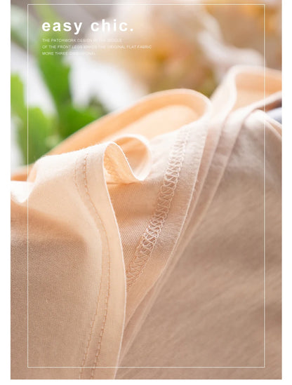 Women's V-Neck T-Shirt – Silk-Linen-Cotton Solid Summer Tee