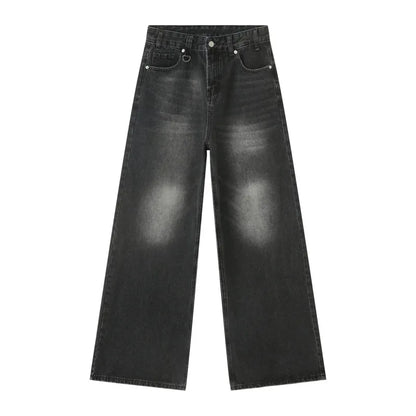 Mens Loose Wide Leg Denim Jeans - Casual Summer Trousers