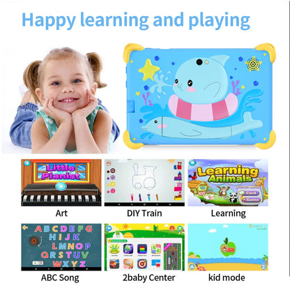 7 Inch 5G Kids' Tablet with Cartoon Pattern Android Learning Education PC with Kids-Proof Case 4000mAh Tablet