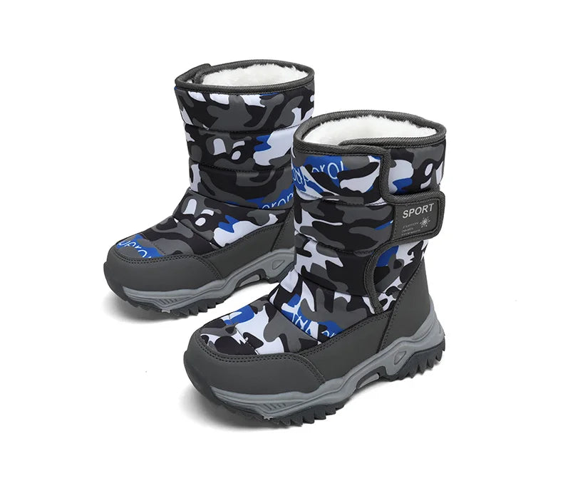 Children Winter Boots - Waterproof Kids Snow Boots With Plush Lining & Rubber Sole