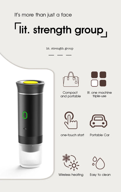 Portable Wireless Espresso Coffee Maker - 3-in-1 Travel Machine for Car  Camping - ZOOMNSTORE
