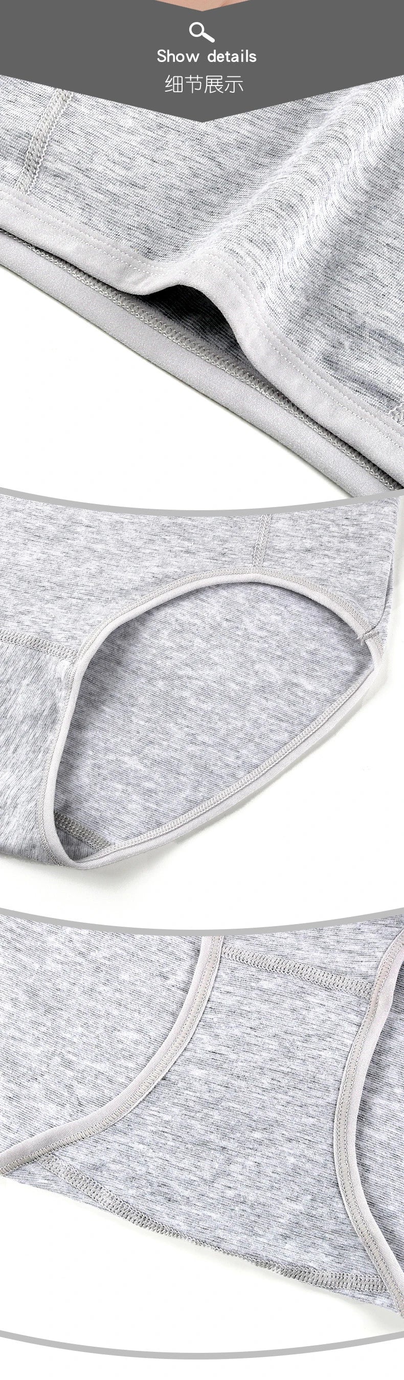 3pcs Pure Cotton Brief Female Solid Panties Girls High Waist Comfort Underpants Lady Plus Size Underwear Women Ventilate Pantys