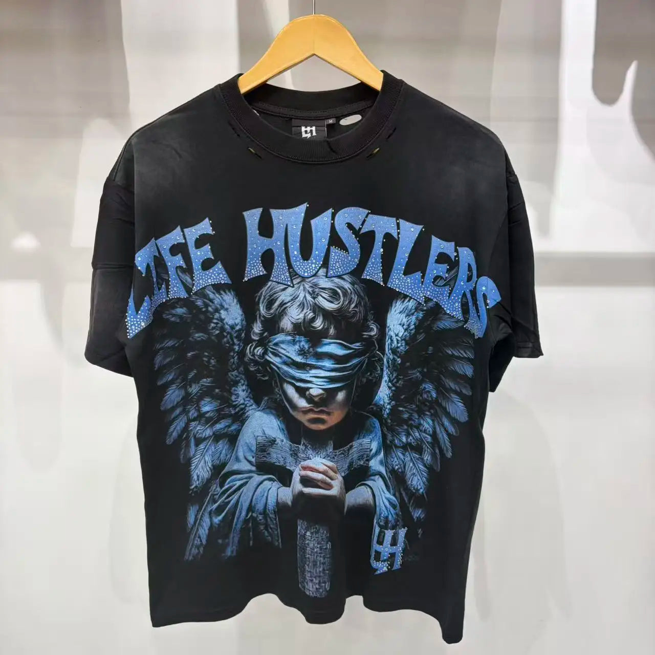 26SS Y2K High Quality American Retro Trendy Fashion Tops LIFE HUSTLERS 100% cotton large size loose Men's Women's T-Shirt