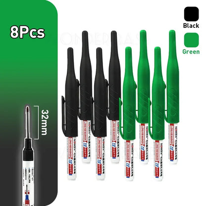Waterproof Multi-Purpose 32mm Deep Hole Marker Pens - 1-8 Pcs in 4 Colors for Wood Tile Metal  Bathroom Use