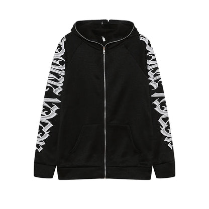 Fashion Women's Monochrome Monogrammed Kepeng Hoodie Long-Sleeved Sweater Autumn New Europe And the United States Style