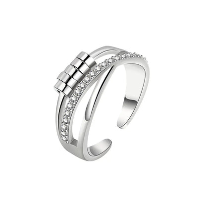 Adjustable Fidget Spinner Ring - Anti-Stress Anxiety Jewelry for Women