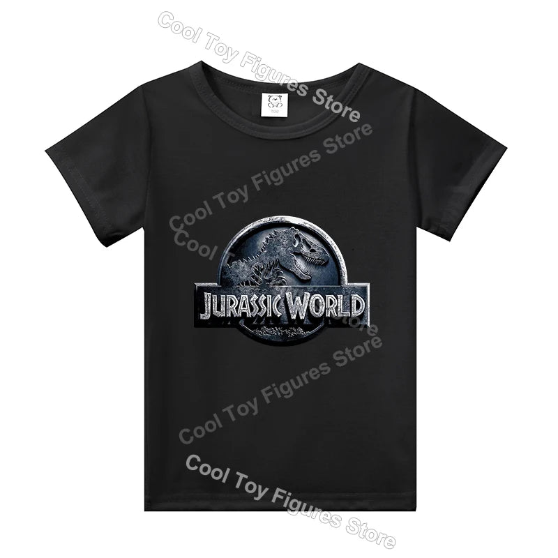 Jurassics World Series Kids Clothes Short Sleeve Summer Hot Movies T-shirt Dinosaur Park Boys Girls Base Top Trend Birthday Gift