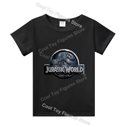 Jurassics World Series Kids Clothes Short Sleeve Summer Hot Movies T-shirt Dinosaur Park Boys Girls Base Top Trend Birthday Gift