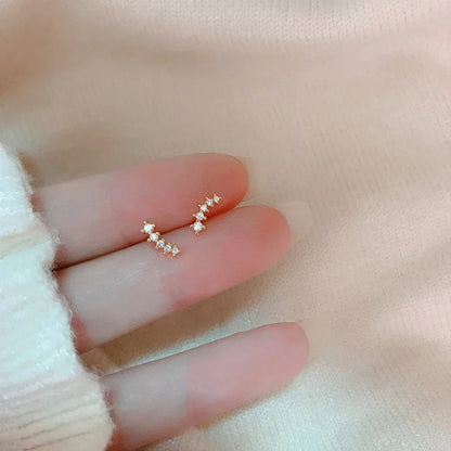 Multiple Style Earrings for Women Mini Zircon Candy Sweet Stud Ear Girls Flower Hypoallergenic Piercing Jewelry Fashion Gifts