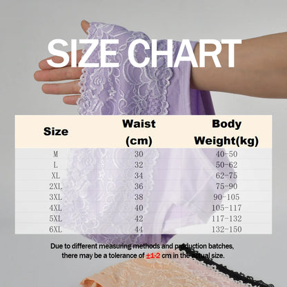 3Pcs Women's Panties Lace Triangle Panties Woman High Waist Plus Fat Plus Size Soft Comfortable and Breathable Female Underwear