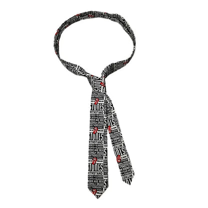 Classic Musical Notes Tie - Silky Narrow Necktie for Piano  Guitar Lovers