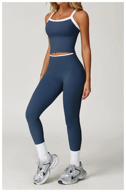Women's Clothes 2 Pieces Workout Tracksuit Yoga Set Sportswear Gym Clothing High Waist Bell-bottoms Sexy Fitness Bta Sports Suit