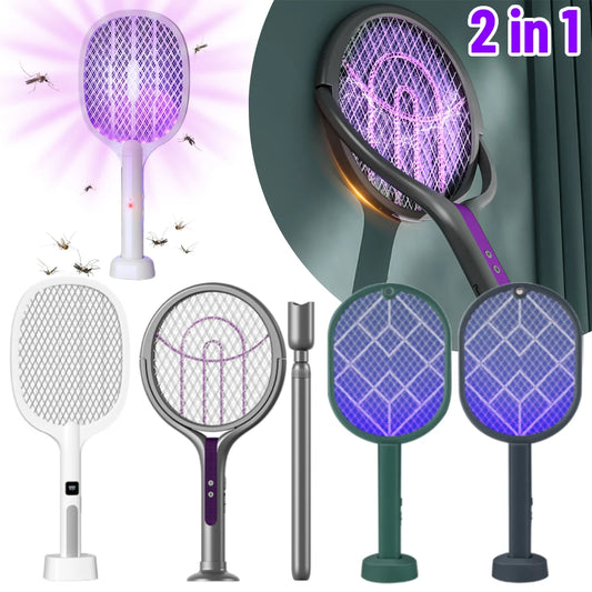Electric Fly Swatter Rechargeable Electric Mosquito Killer Lamp Bug Zapper Racket Anti Mosquitoes Trap Lamp for Indoor Outdoor