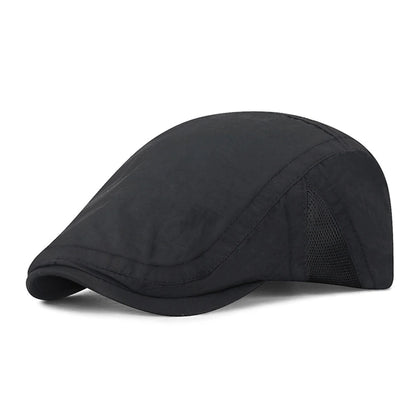 Summer Quick-Drying Thin Beret Men Women Sun Shade Newsboy Cap Breathable Mesh Peak Caps Adjustable Sun Shade Beret Hats