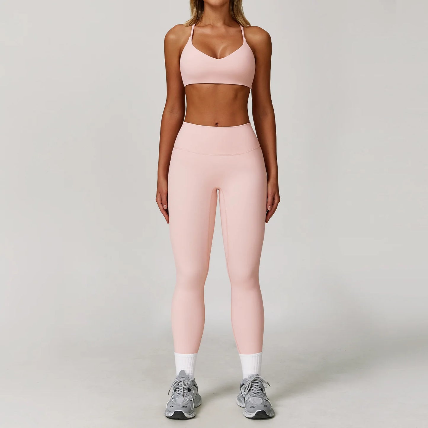 Women Yoga Sports Set - Running Fitness Outfit with Super Elastic, Breathable Gym Tracksuit