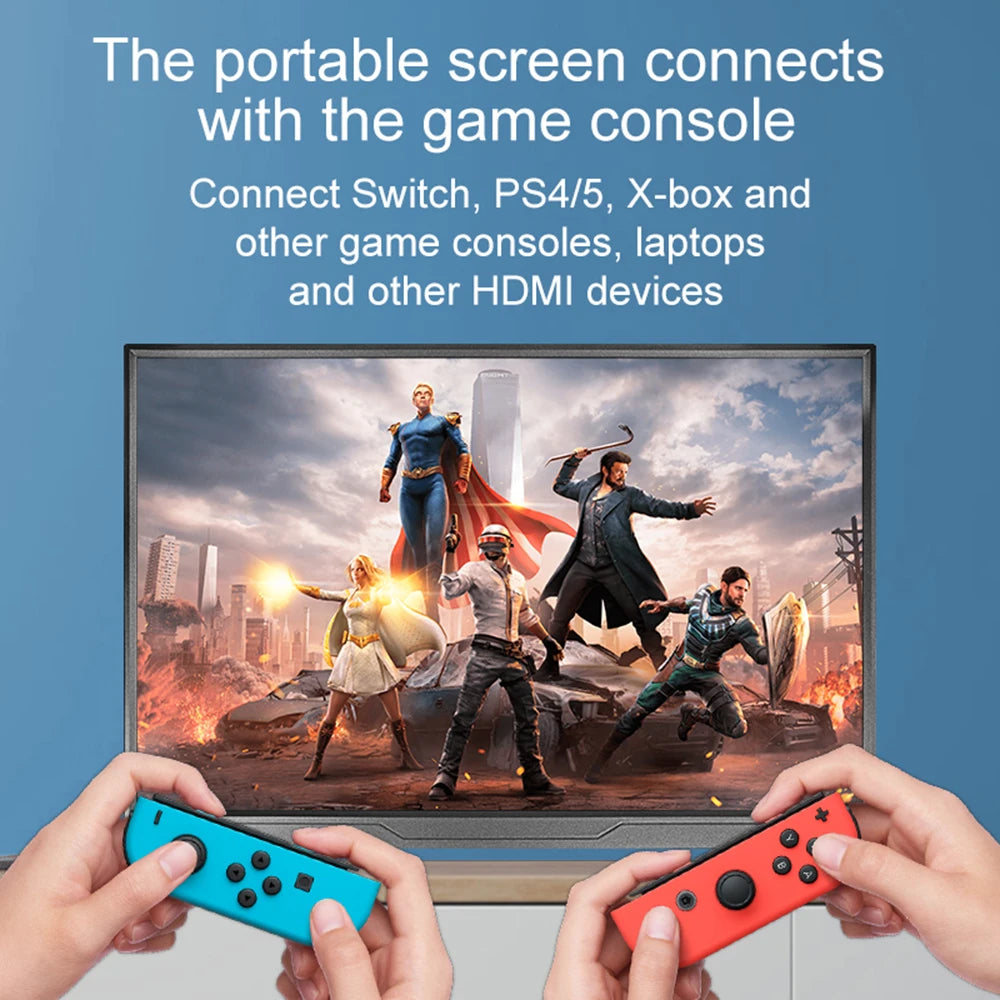 Portable Gaming Monitor 15.6 Inch FHD 1080P IPS Panel - 120Hz Refresh Rate, HDMI USB-C Second Screen