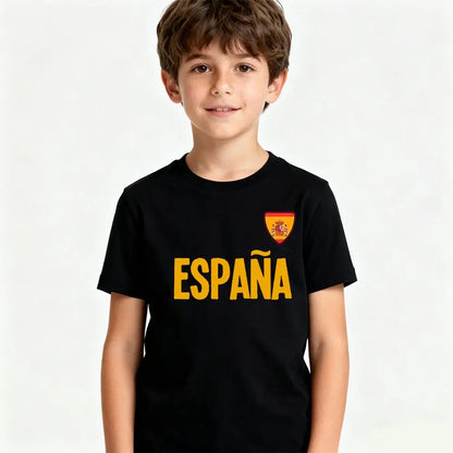 ESPANA T-shirt, casual wear for Spanish children's daily life, O-neck, national emblem printed cotton T-shirt