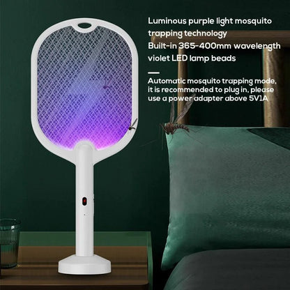 3 In 1 Electric Mosquito Swatter Mosquito Killer Lamp Killer Insect Killer 3000V Type-C Rechargeable Mosquito Killer Fly Killer