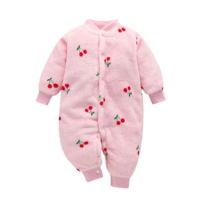 Baby Romper - Soft Flannel Infant Jumpsuit With Elastic Cuffs | Newborn Clothes