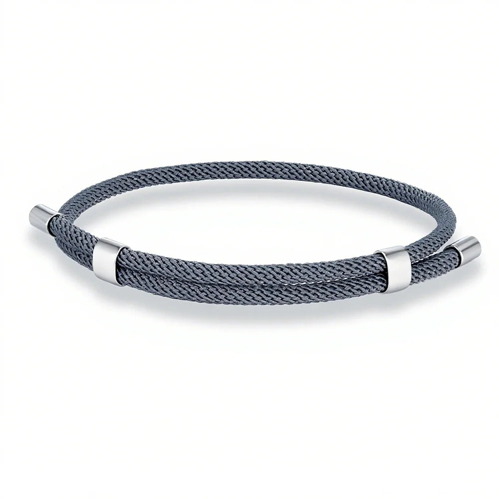 MKENDN Simple Style Men Women Bracelet 3mm Durable Marine Rope With Polished Steel Closure Jewelry Summer Beach Gifts