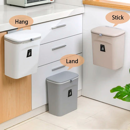 Wall Mounted Trash Can - 79L Hanging Waste Bin with Lid for Kitchen and Bathroom