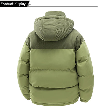 Autumn Winter Men Outdoor Removable Hooded Windbreak Jacket Coats Men Warm Outwear Casual Fashion Solid Parkas Jacket Male Tops