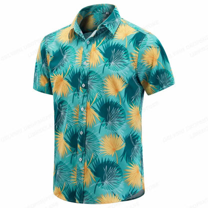 Floral Hawaiian Shirt Tropic Leaf 3d Printed Shirts Men Women Fashion Oversized Blouse Men's Vocation Lapel Beach Camisas