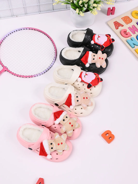 Children's Winter Slippers - Plush Soft EVA Sole Anti Slip Kids Indoor Shoes
