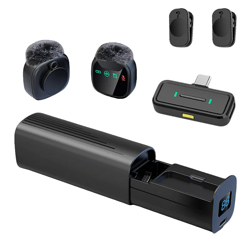 Mini Wireless Lavalier Microphone, With Charging Case, Long Battery Life, Latest Noise Reduction Technology