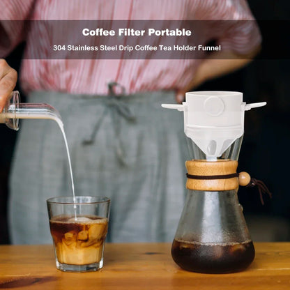 Portable Stainless Steel Coffee Maker - Reusable Drip Filter for Coffee and Tea - ZOOMNSTORE