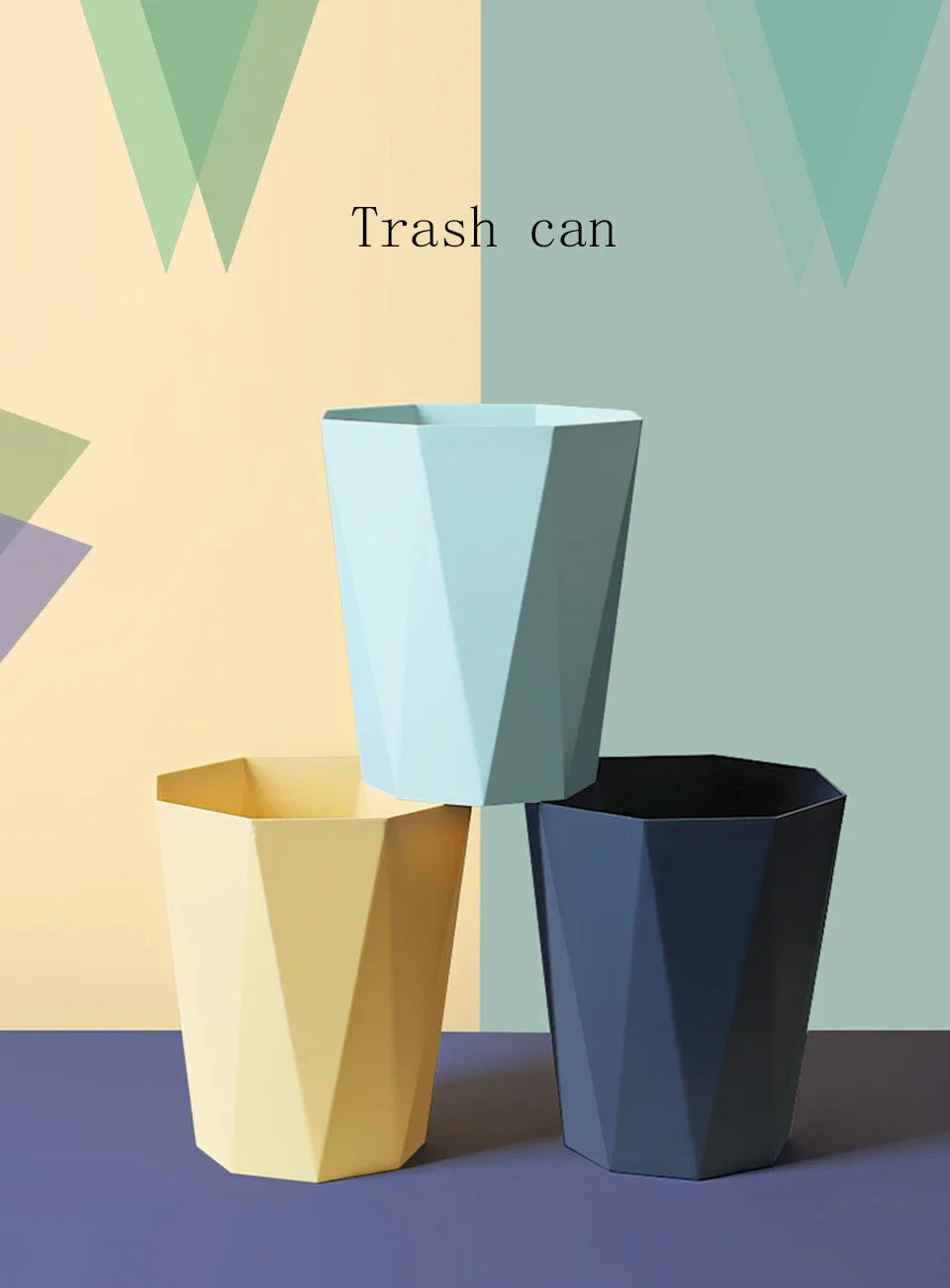 Large Plastic Trash Can - Multi-Purpose Open Basket for Bathroom Kitchen Office