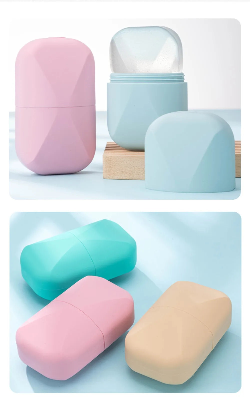 Portable Silicone Ice Roller for Face Beauty Skin Care Tools Face Lifting Facial Massager Reusable Ice Cube Trays Eyes and Neck