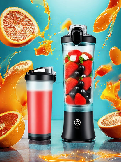 Portable Electric Juicer - USB Rechargeable Mini Blender with Strong Motor