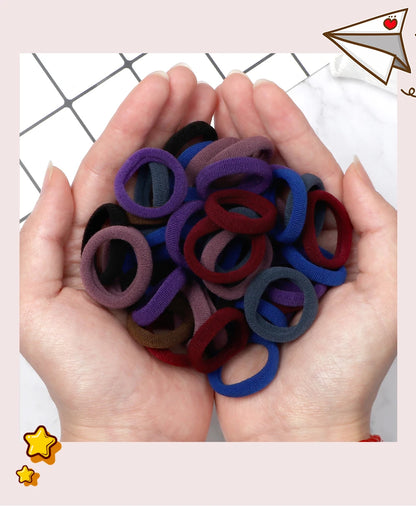 20/30/50/100/200pcs Colorful Hairband Black Grey Rubber Band Nylon Hair Elastic Ponytail Hairstyle Scrunchies Hair Accessories